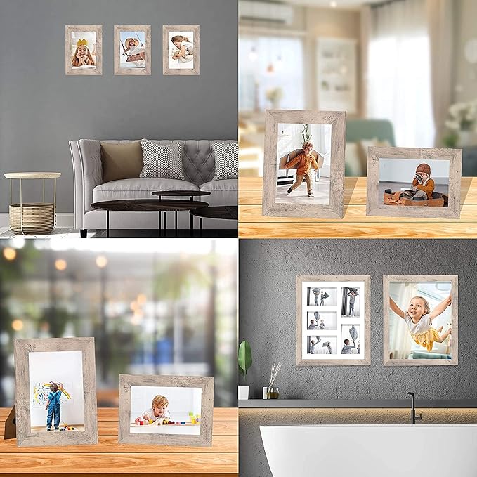 4x6 Picture Frame Set of 4, High Definition Real Glass Smoke Gray Frame - Image 7