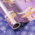 LeZakaa Christmas Purple Wrapping Paper Mini Roll, Have a Magical Christmas by LeZakaa