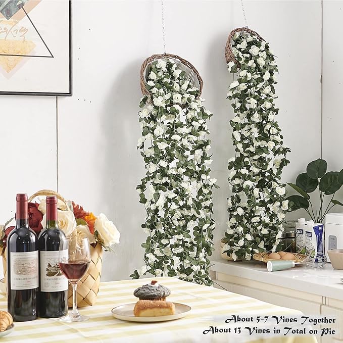 6 Pcs x 8.2 ft Flower Garland Artificial Rose Vine Flowers - Image 4