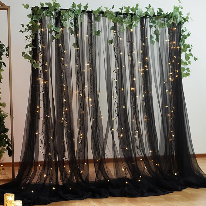 10×10ft Black Tulle Backdrop Curtain - Image 6
