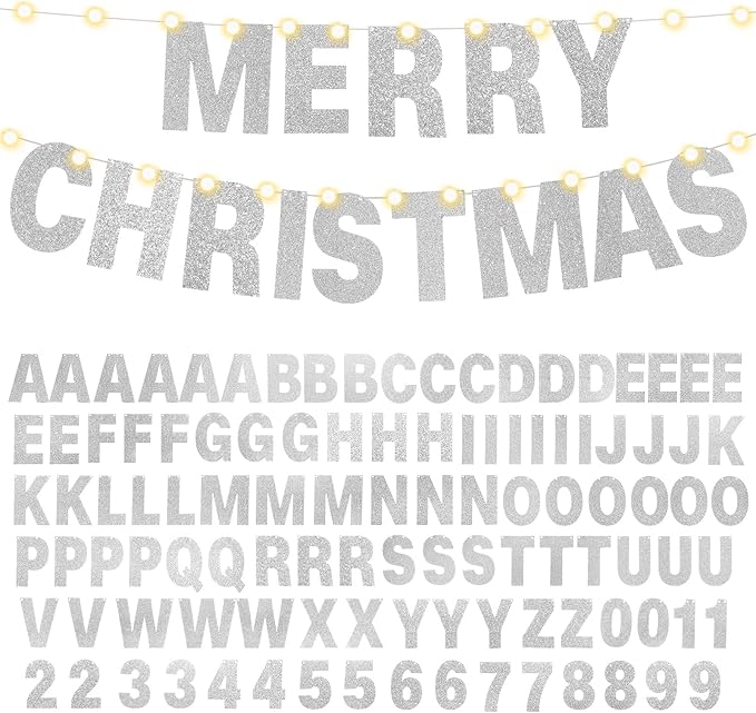 TaoBary 112 Pcs DIY Letter Kit Glitter Customizable Banner Letters Include 107 - Image 8