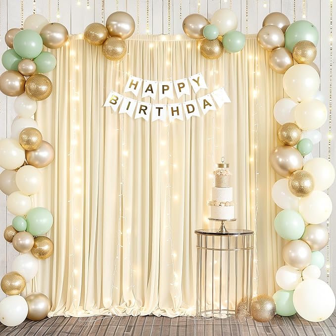 Light Champagne Backdrop Curtains - Image 6
