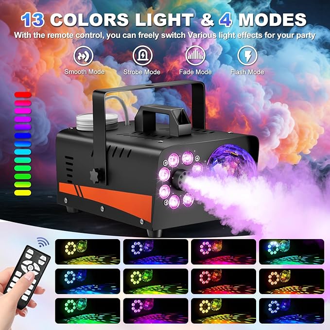 1200W Fog Machine, Halloween Smoke Machine Fog - Image 2
