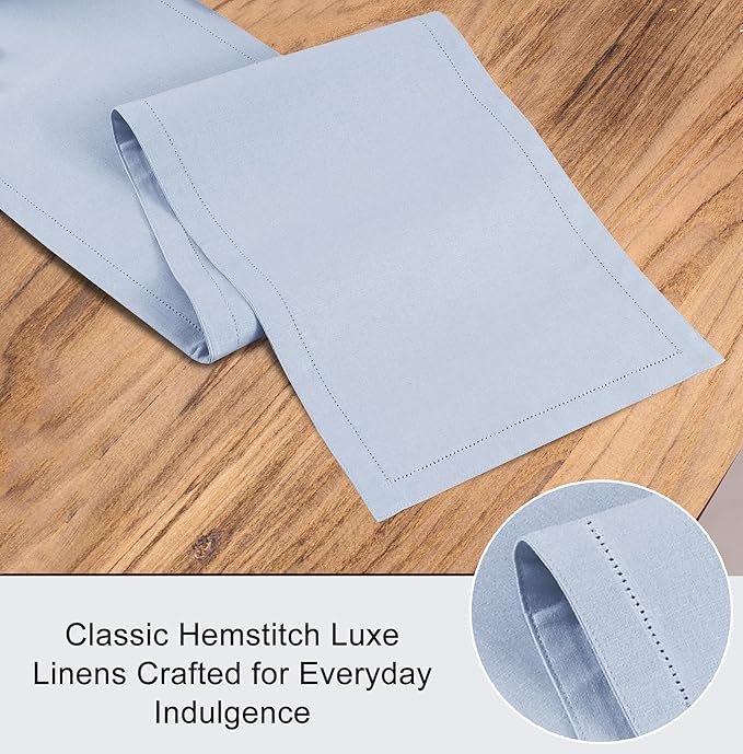 Ruvanti Linen Table Runner 120 Inches, Classic Hemstitch, Non-Slipping - Image 4