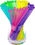 100-PCS 5 Colol Plastic Swizzle Sticks, Crystal Cake Pops, Cocktail Coffee by hapray