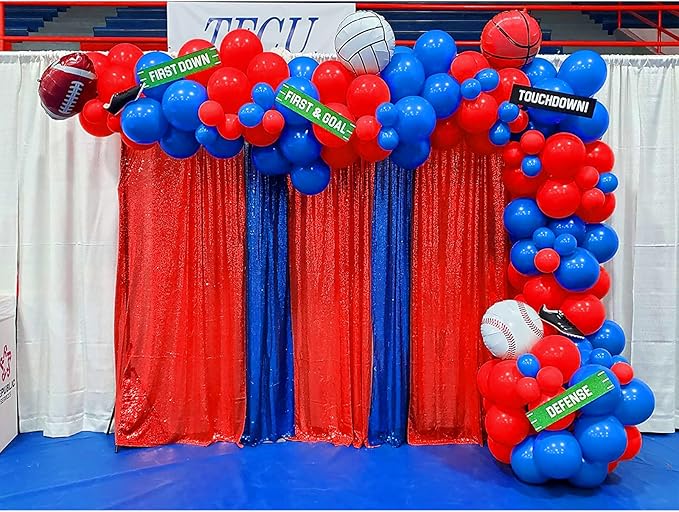 JYFLZQ Red Sequin Backdrop Curtains 6ft x 8ft 1 Panel Glitter Photo Booth - Image 3