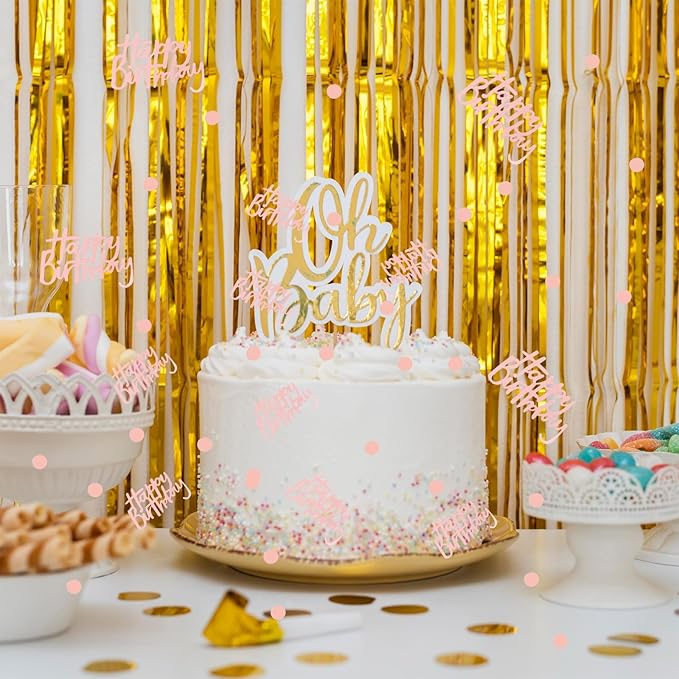 300pcs Rose Gold Happy Birthday Confetti - Image 7