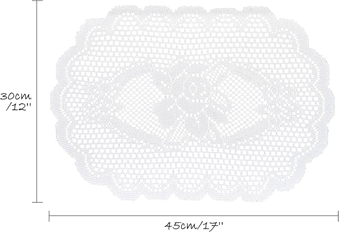 2PCS Oval Lace Placemats for Dining Table, Embroidered Table Mats Farmhouse Cup - Image 6