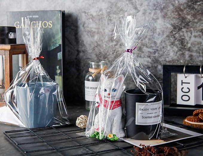 LOKIQNG Cellophane Bags Plastic Gift Bag Clear Cookie Treat Bags - Image 2