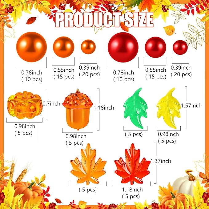 120Pcs Fall Vase Filler, Thanksgiving Faux Pearls - Image 5