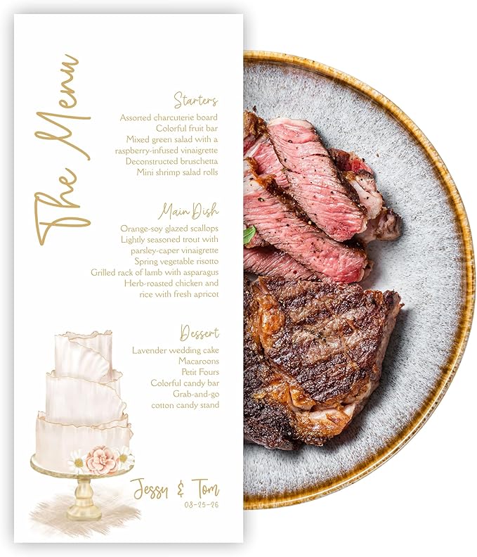 Personalized Printed Wedding Menu, Modern Wedding Menu, Simple Menu, Wedding by PhillyArtCrafts