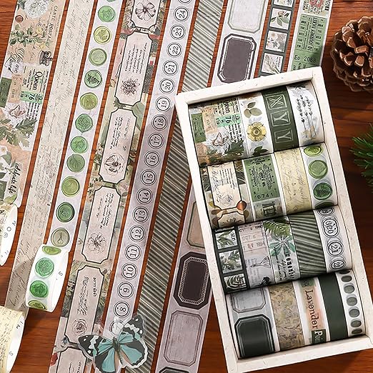 18 Rolls Botanical washi Tape Set - Image 4