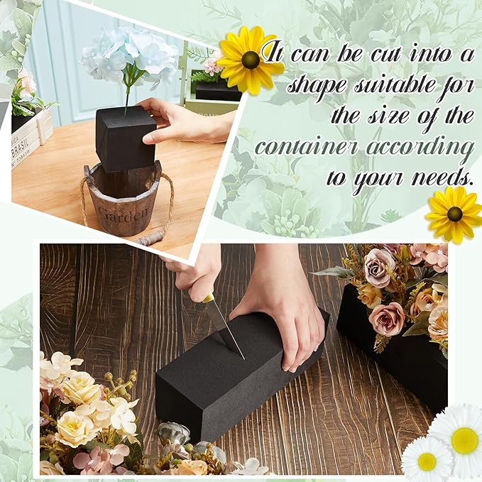 Lallisa 4 Pcs Reusable Floral Foam Blocks Water Weather Resistant Dry Floral - Image 7