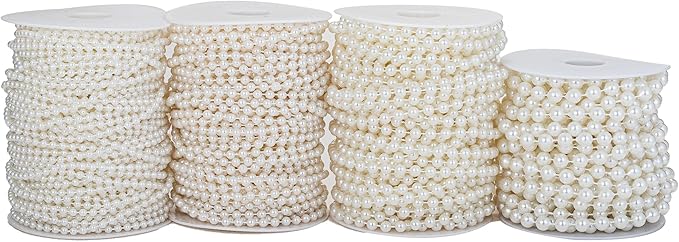 8mm Crafts Faux Pearl Beads Garland Pearl Bead Roll Strand of Pearls to - Image 5