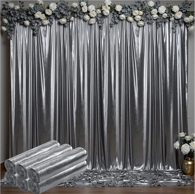 Outpain Thick 30 ft x 10 ft Black Black Sequin Backdrop Curtain by Outpain