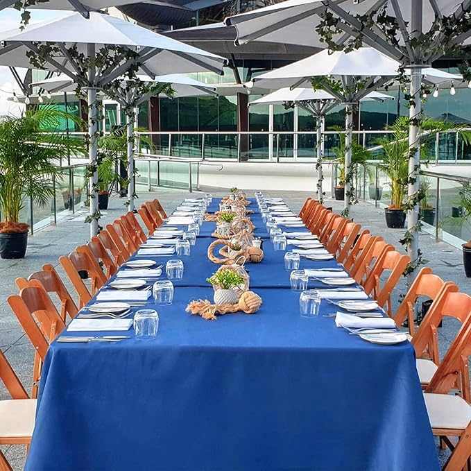 8 Pack Royal Blue Tablecloth 60 x 102 Inch Rectangular Tablecloths - Image 3
