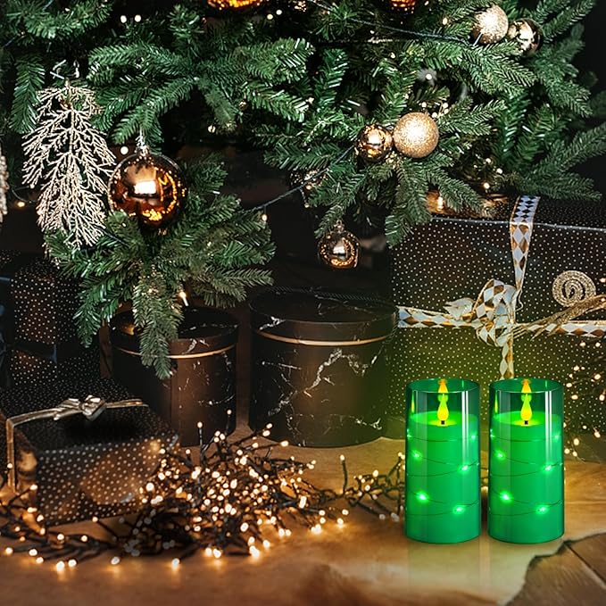 NURADA Flickering Flameless Candles: Built-in Star String Acrylic Battery LED - Image 4