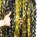 4 Pack Black and Gold Wavy Foil Fringe Curtains Pirthday Decorations, 3.3 ft x by KEEUH
