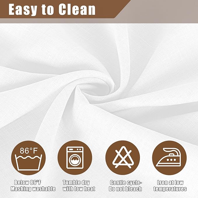 Fitable Faux Linen Round Tablecloths 90 Inch, 6 Pack - Image 7