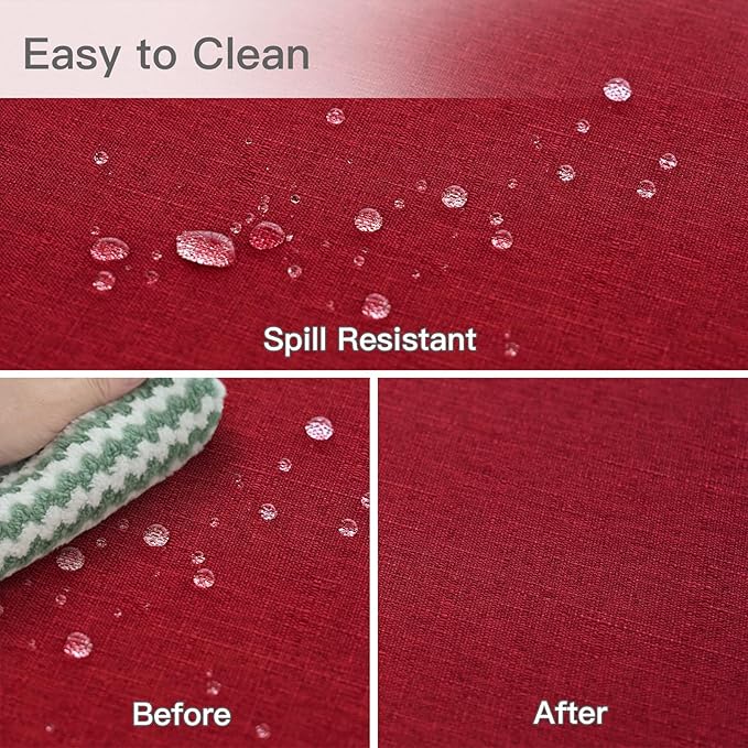 maxmill Linen Texture Tablecloth Stain Resistant Waterproof Wrinkle Free - Image 5