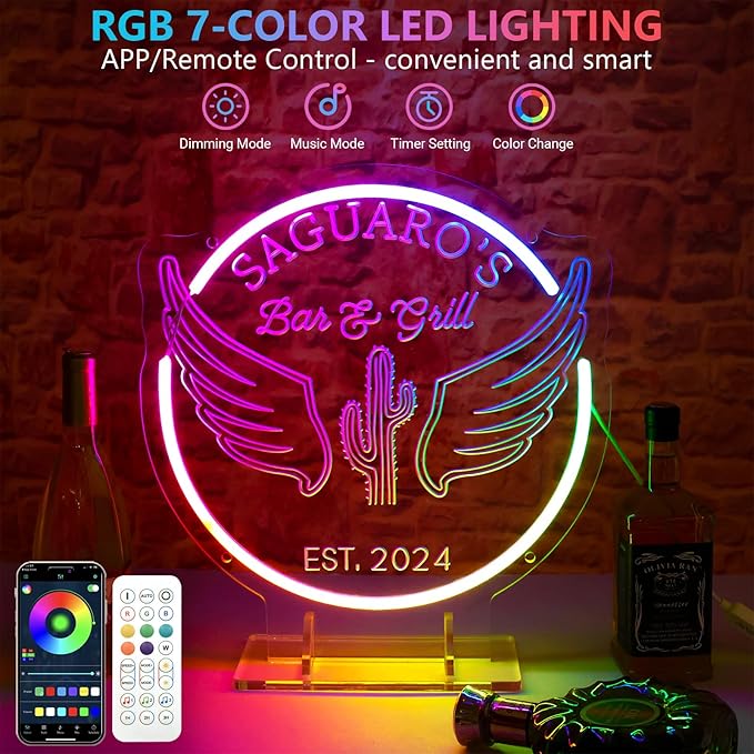 Custom Lounge Neon Sign for Home Bar Wall Decor, Personalized LED Neon Bar Name - Image 3