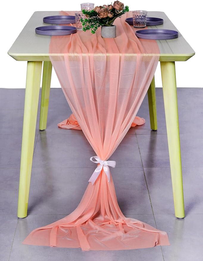 MDS 20 Pack 10ft Chiffon Table Runner 29 x 120 Inches Sheer Wedding Runner - Image 7