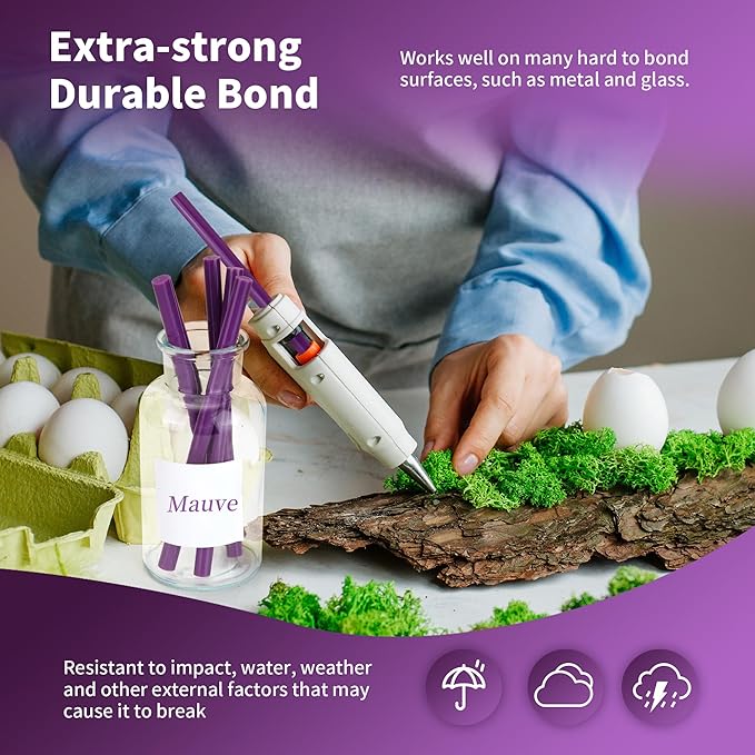 MATUFF Purple Hot Glue Sticks Full Size 0.43” Dia x 8” Long, All-Purpose - Image 5
