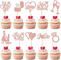 30 PCS He Asked She Said Yes Cupcake Toppers Glitter Wedding Engagement Cupcake by ZHUOWEISM
