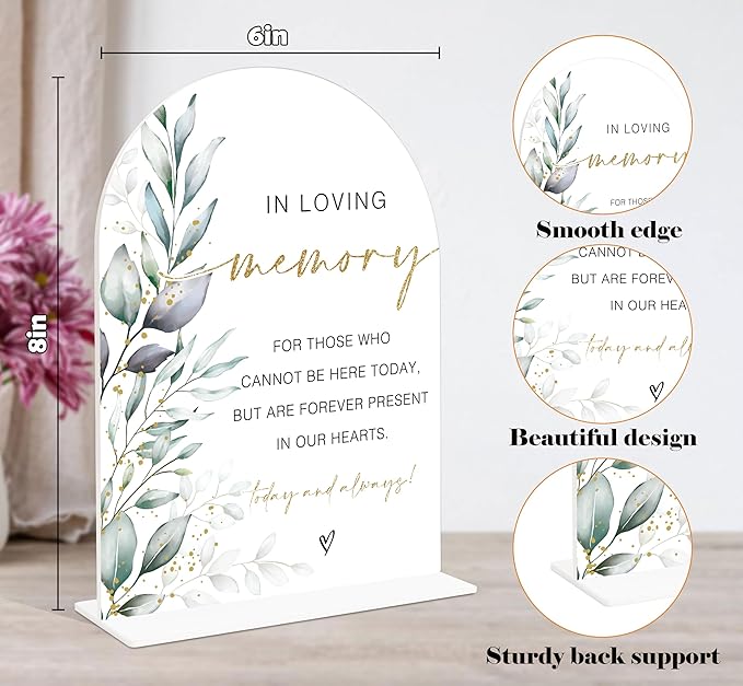 Acrylic Wedding Signs, Memorial Table Sign - Image 2