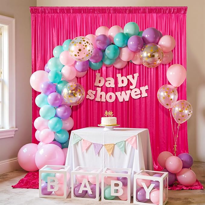 10x10ft Shimmer Hot Pink Sequin Backdrop Curtain - Image 9