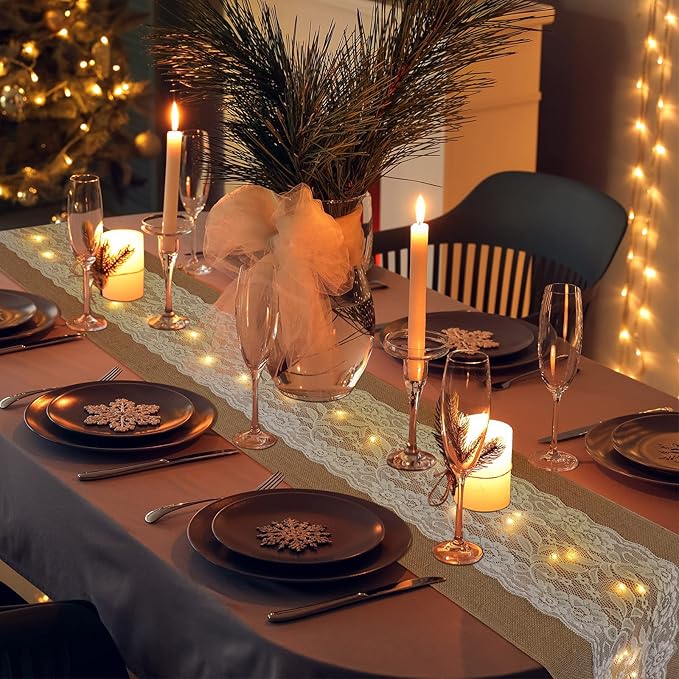 Tudomro 6 Pcs Burlap Table Runner - Image 5