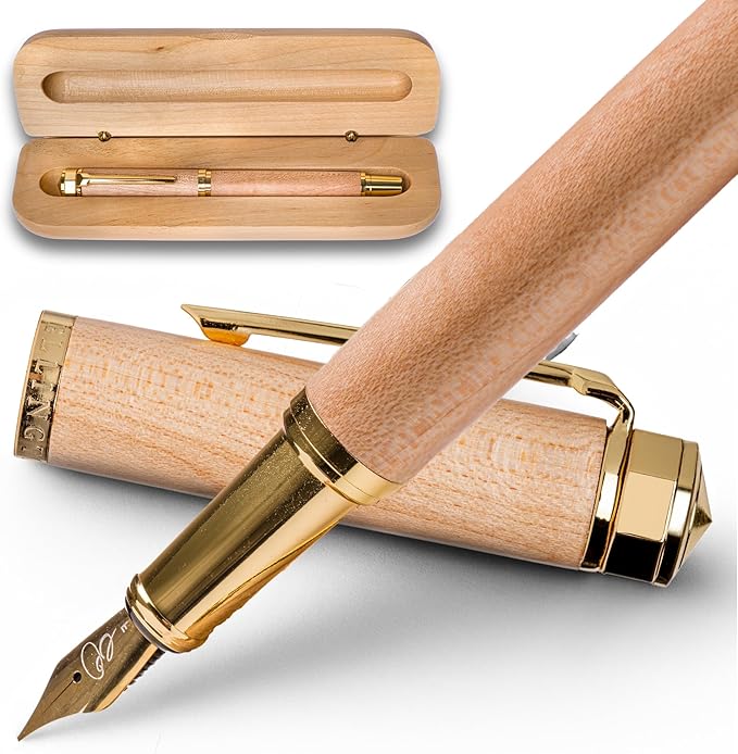Ellington Pens Elegant Wood Fountain Pen Set – Includes Wooden Pen Box by EllingtonPens