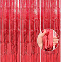 Crosize 8 Pack 3.3 x 9.9 ft Red Foil Fringe Curtains Party Decorations by Crosize