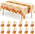 QZYL 12 Pack Thanksgiving Plastic Tablecloths, Maple Leaves Pumpkin Rectangle by QZYL