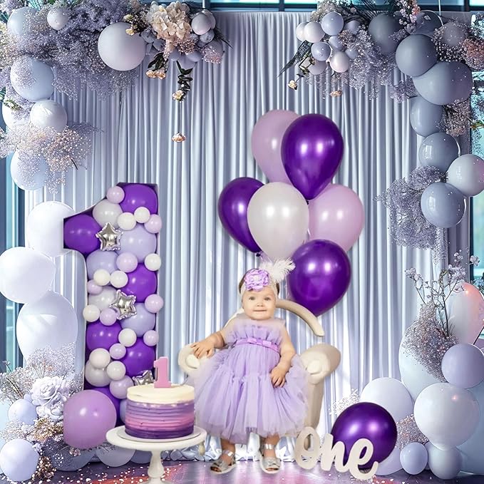 10 x 7 Feet Purple Gray Backdrop Curtain - Image 4