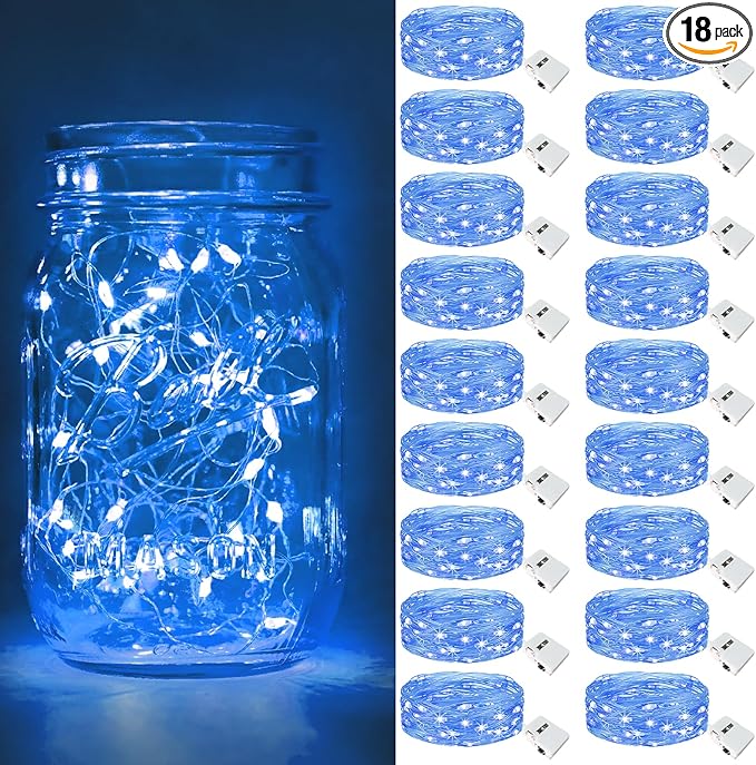 btfarm 18 Pack Fairy Lights Battery Operated, 7ft 20 Led Twinkle Lights String by btfarmdecorativelighting