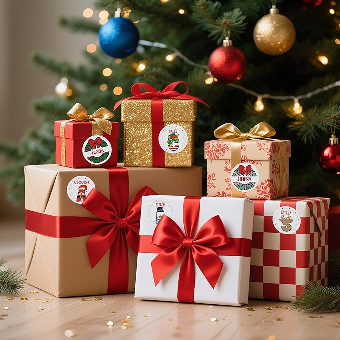 Personalized Christmas Stickers, Custom Name Waterproof Christmas Gift Tags - Image 4
