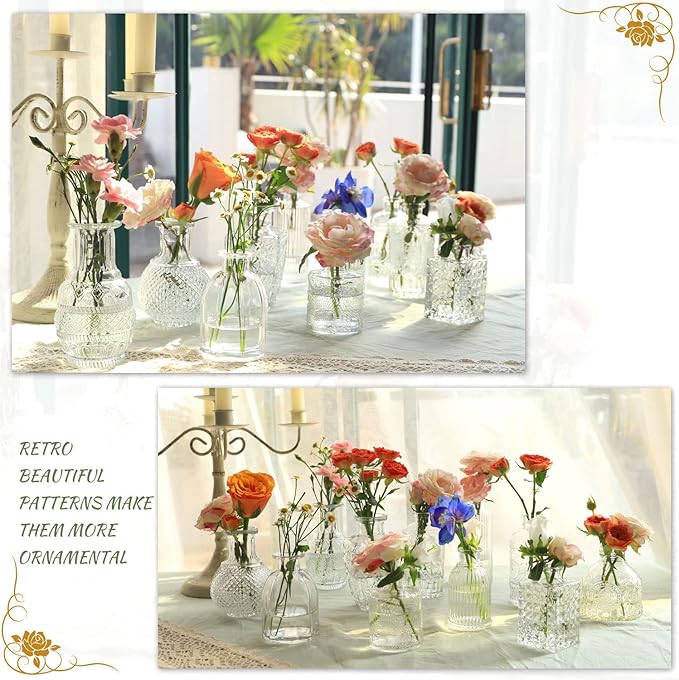 Glass Bud Vase Set of 22, Small Vases - Image 3