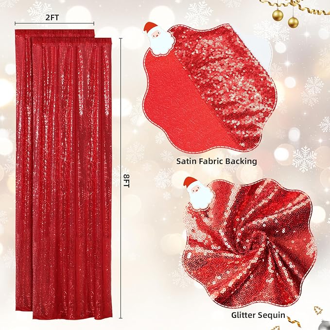 SquarePie Sequin Backdrop Curtain Non-Transparent Sparkly Background - Image 5