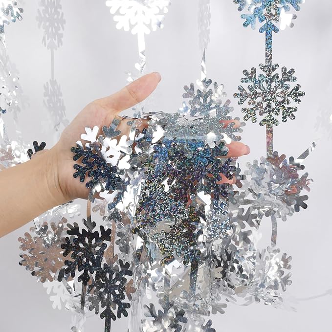Silver Snowflake Fringe Curtain - Image 5