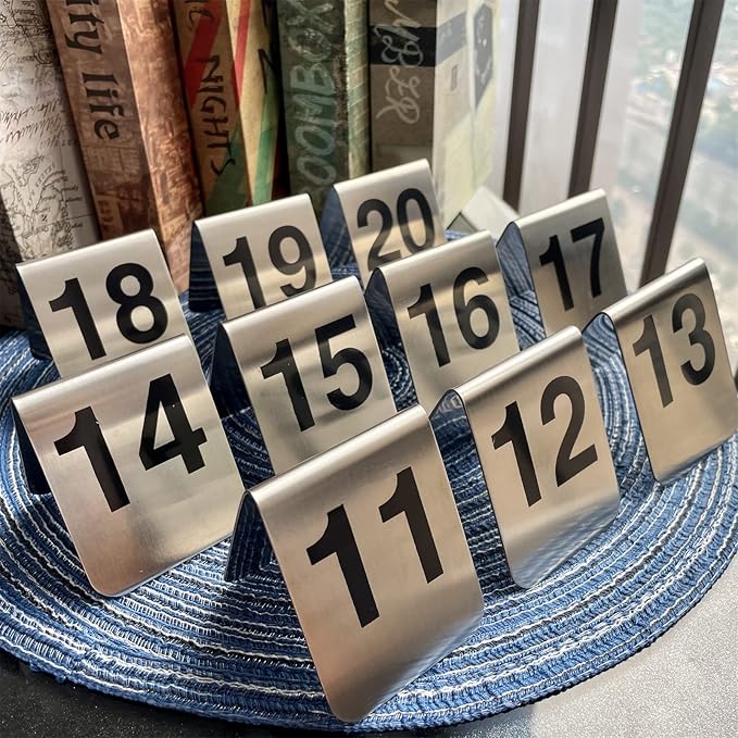 10 Pcs Metal Place Cards Stackable Tent Style Table Numbers，Place Card Holders - Image 3