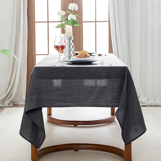 EVERLY 100% Pure Linen Rectangle Tablecloths 60x120Inches - Image 4