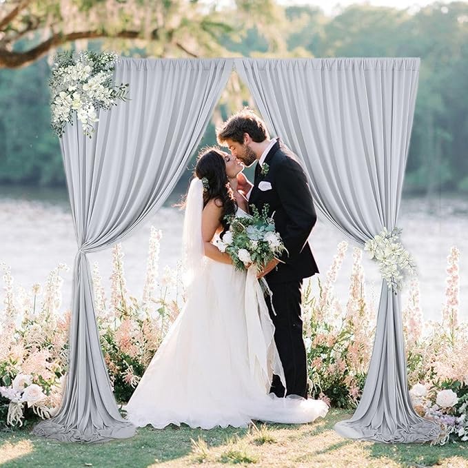 10 x 7 Feet Silver Backdrop Curtain - Image 3