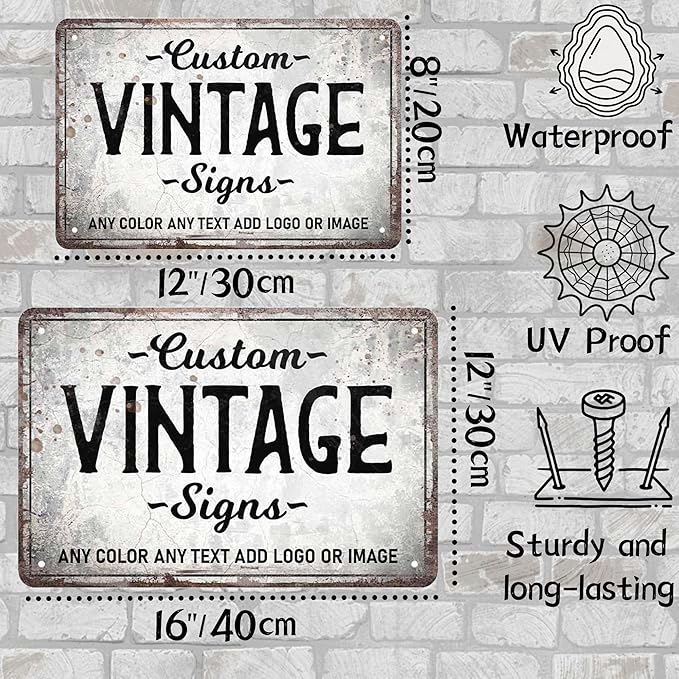 D-Story Personalized Metal Sign, 12.0 inches x 8.0 inches, Modern Decorative - Image 4