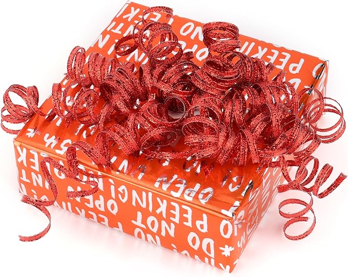 6" Metallic Red Christmas Curly Ribbon Bows - Image 4