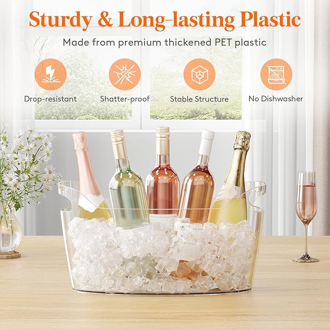 Lifewit Large 6.5L Ice Bucket for Parties, Portable Drink Bucket for Cocktail - Image 5