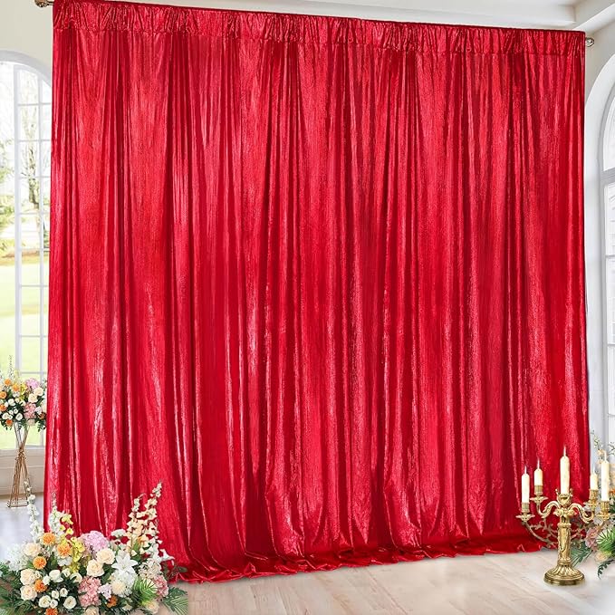 Wedding Arch Backdrop Cover: Red Party Photography Background Drapes 2 Packs by MoKoHouse