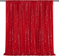 Red Sequin Backdrop Curtain 7ft x 7ft Background Drapes by QueenDream