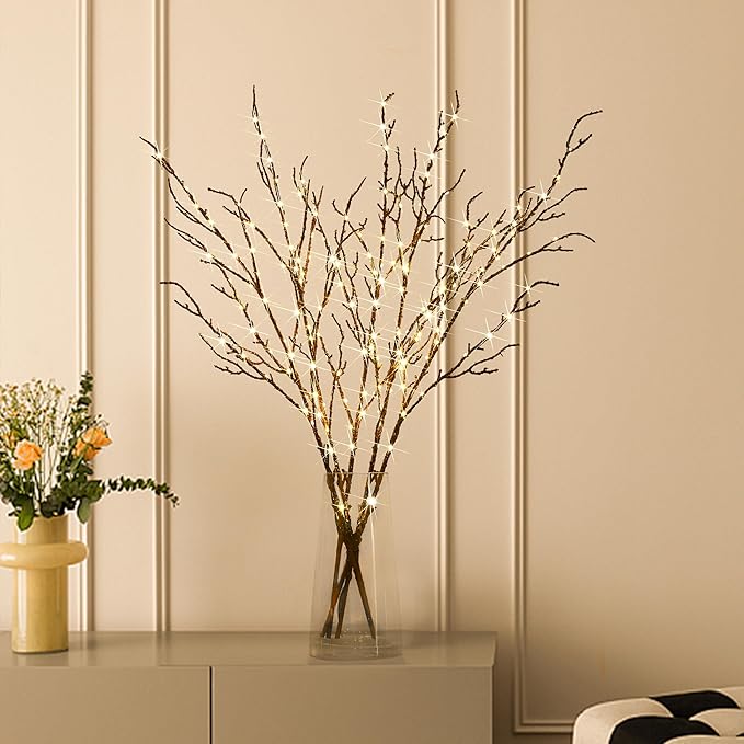 Fudios Lighted Branches Plug in 32IN 200 LED Mantle Winter Decor - Image 8