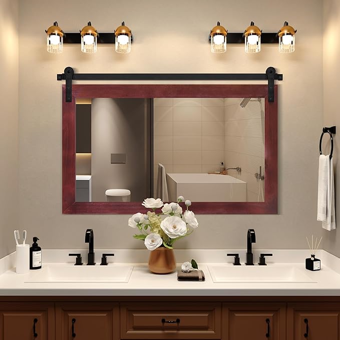 COGOOD Farmhouse Barn Door Mirror - Image 2